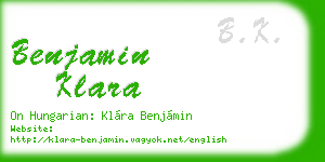 benjamin klara business card