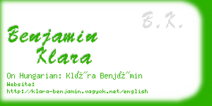 benjamin klara business card